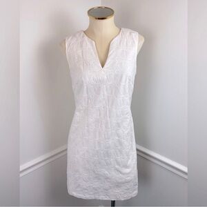 Banana Republic white eyelet sleeveless dress, size 14.